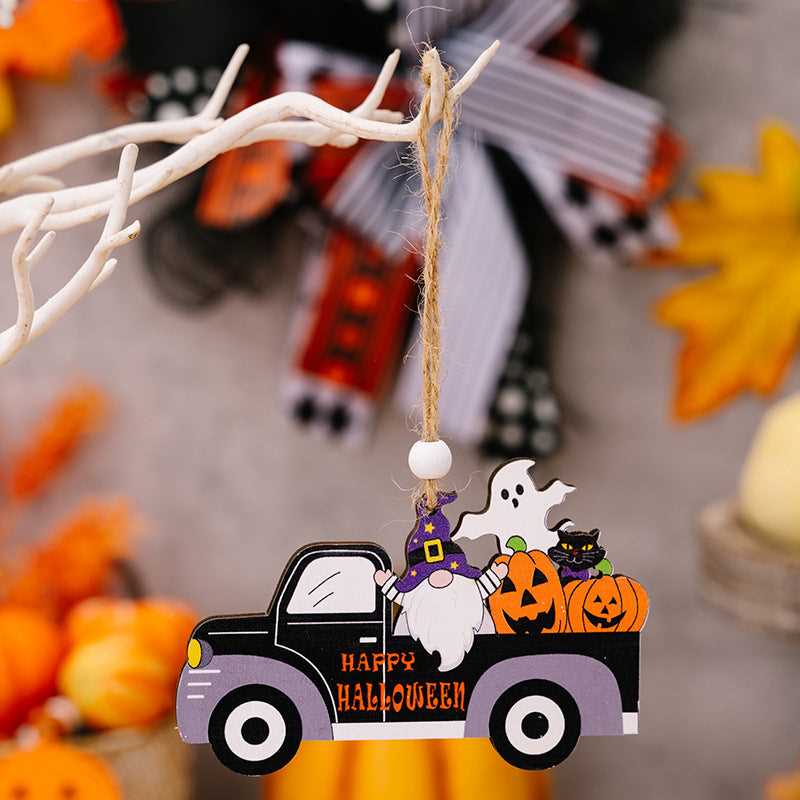 4-Piece Halloween Element Car-Shape Hanging Widgets
