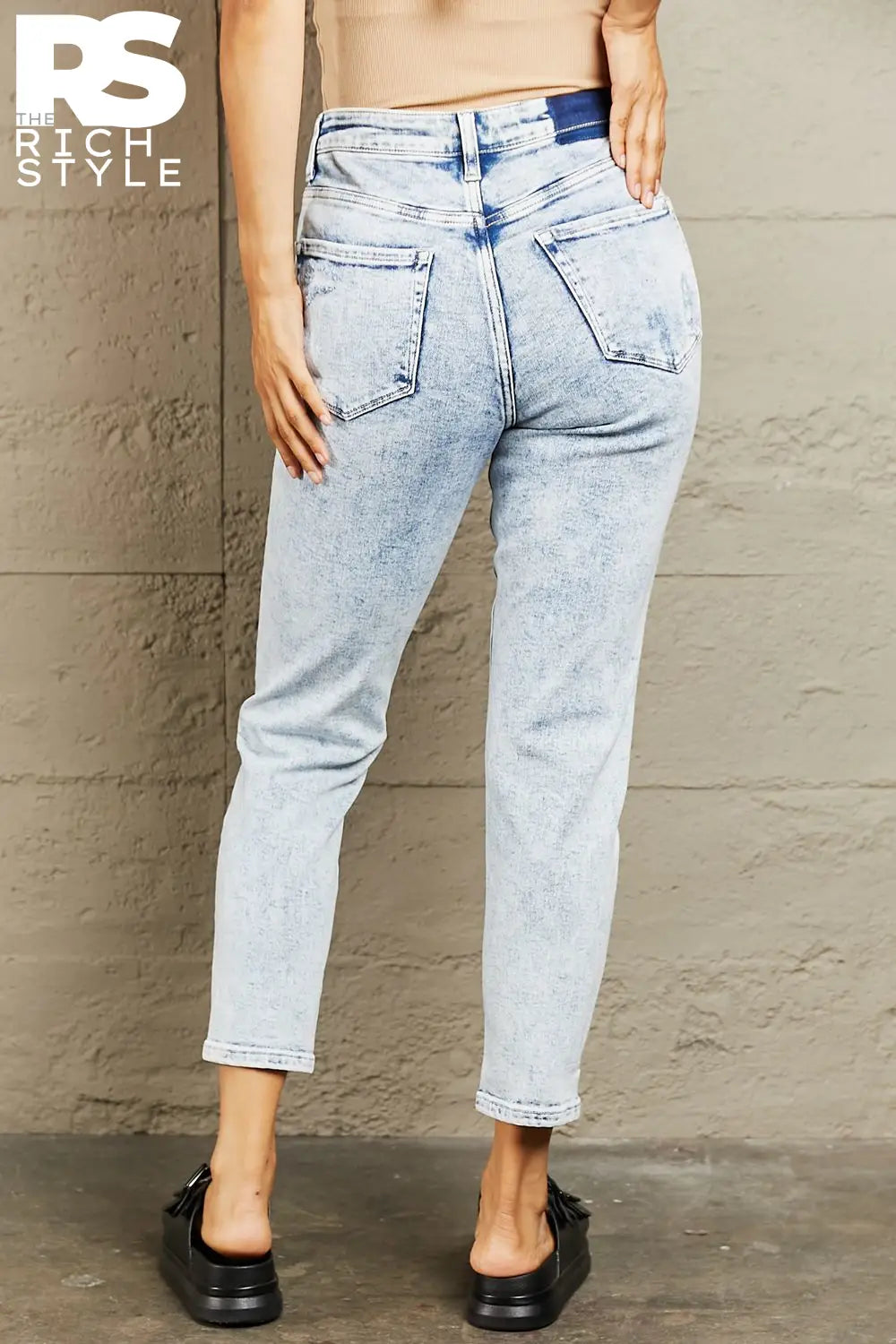 Bayeas High Waisted Acid Wash Skinny Jeans