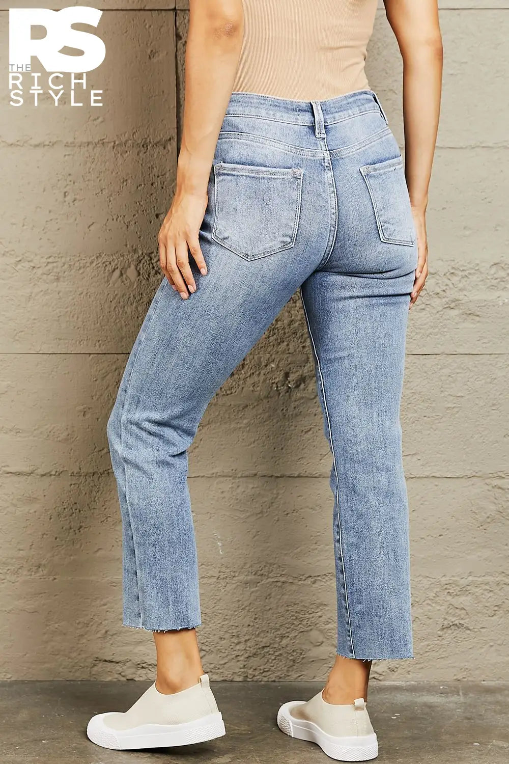 Bayeas Mid Rise Cropped Slim Jeans