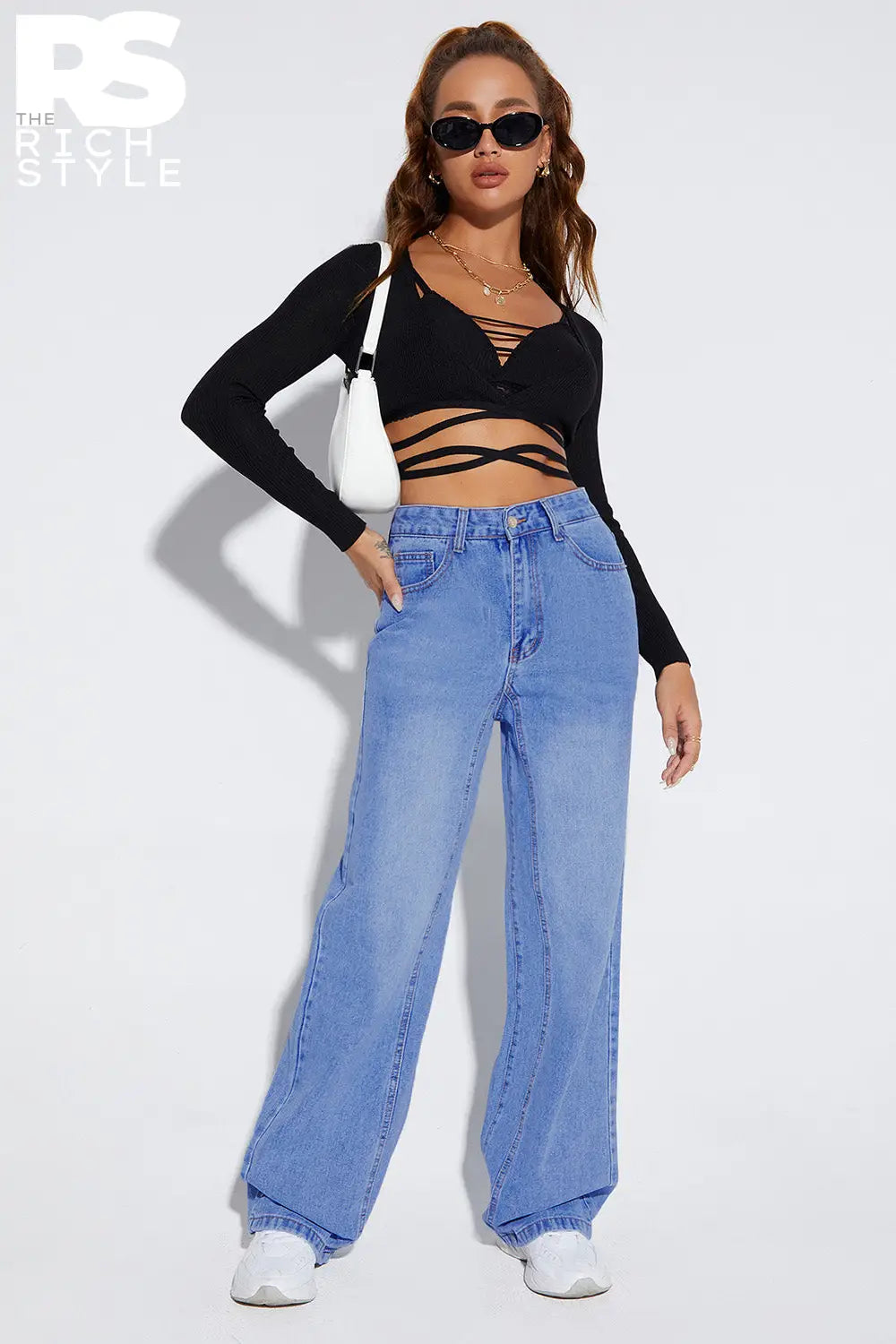 Buttoned Fly Long Jeans