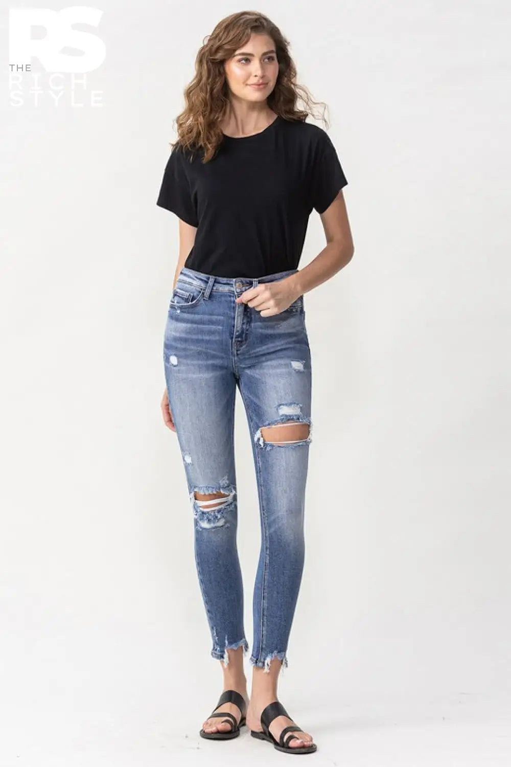 Lovervet Juliana Full Size High Rise Distressed Skinny Jeans