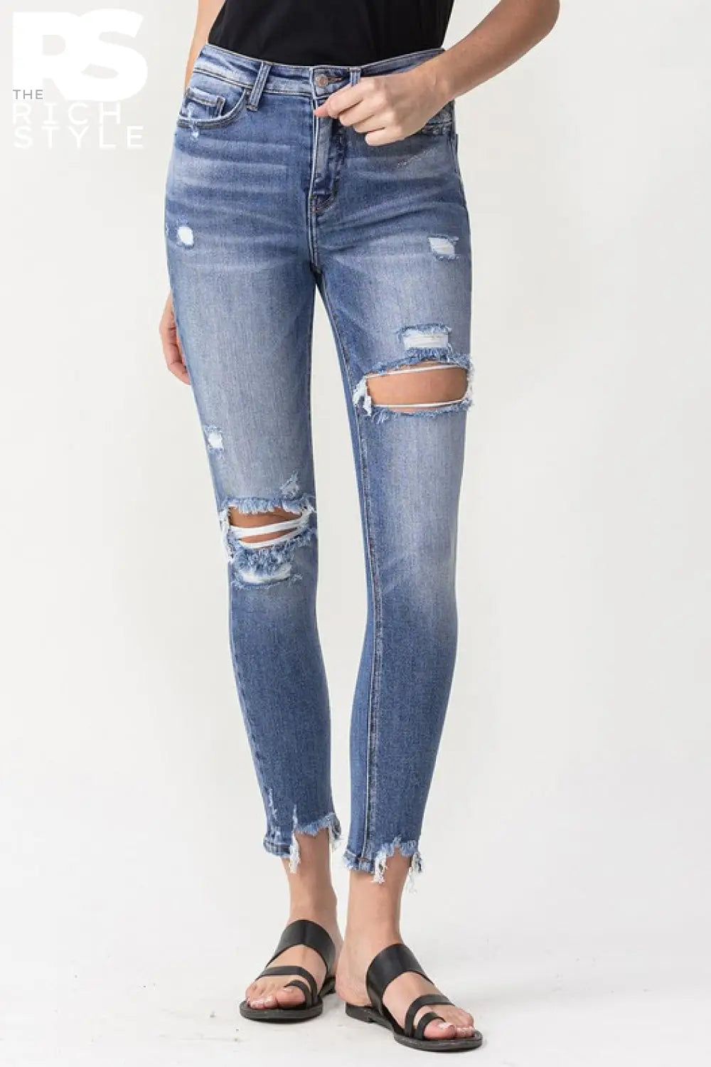 Lovervet Juliana Full Size High Rise Distressed Skinny Jeans Medium / 24