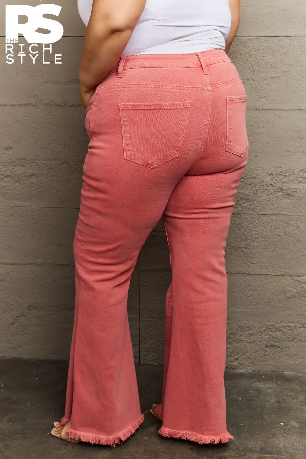 Risen Bailey Full Size High Waist Side Slit Flare Jeans