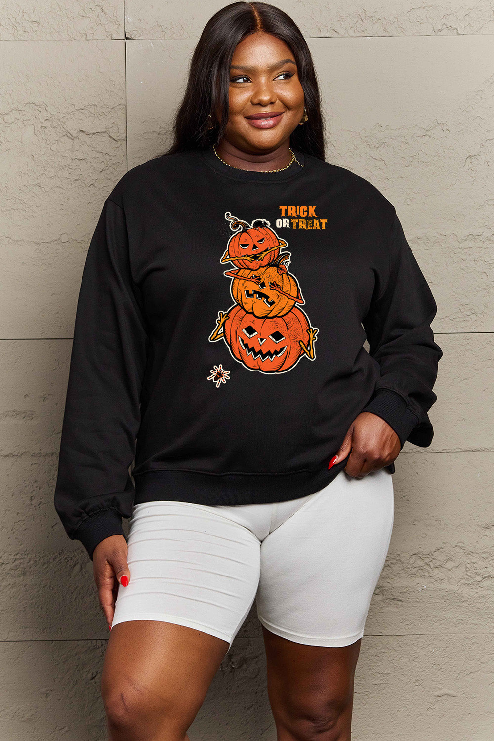 Simply Love Full Size TRICK OR TREAT Graphic Sweatshirt