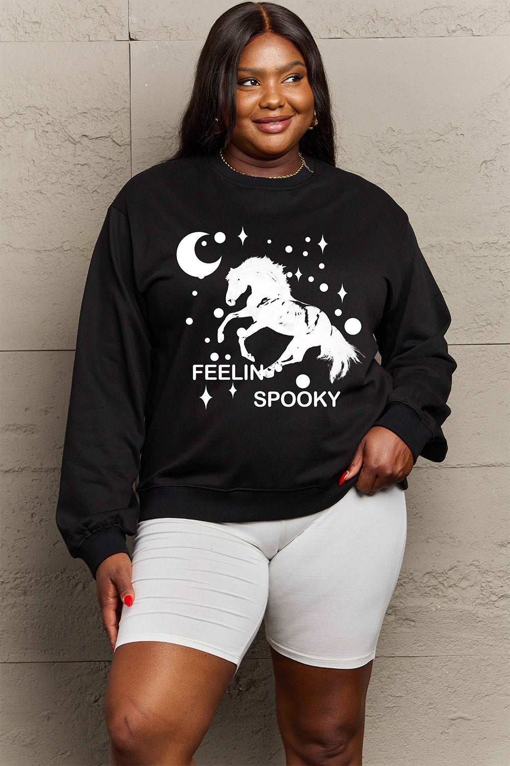 Simply Love Full Size Graphic Drop Shoulder Sweatshirt