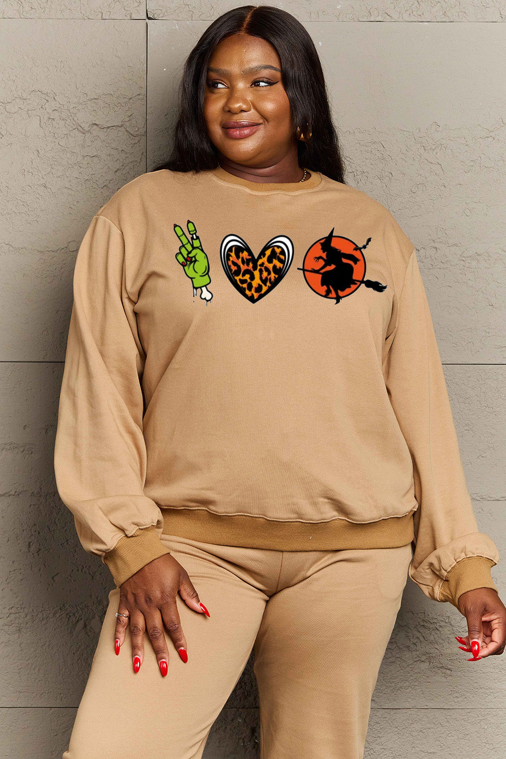 Simply Love Full Size Drop Shoulder Graphic Sweatshirt