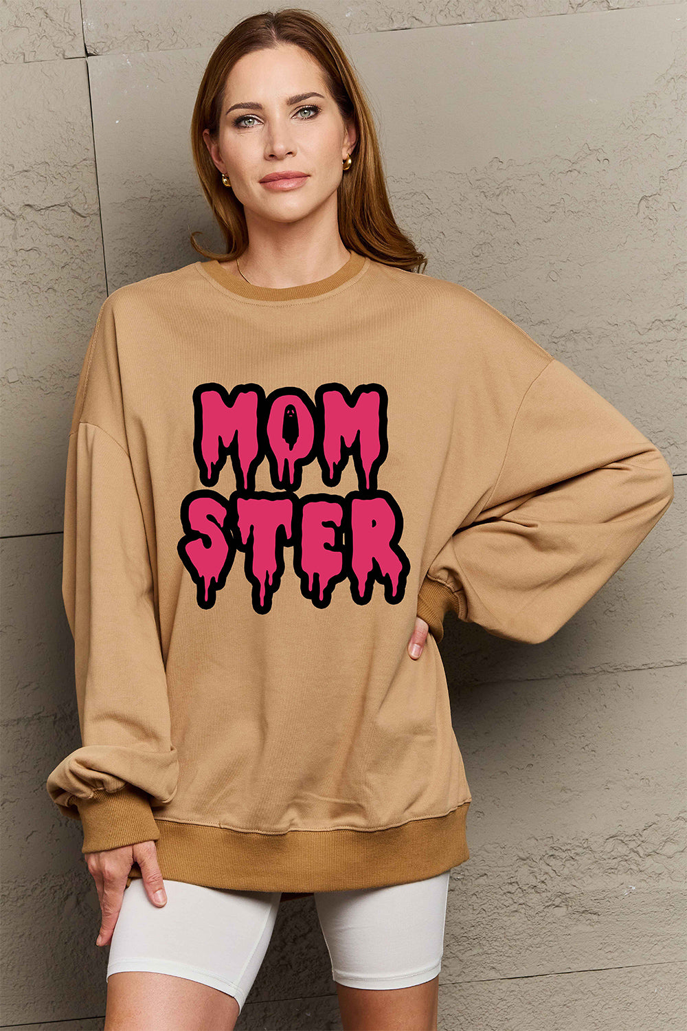 Simply Love Full Size MOM STER Graphic Sweatshirt